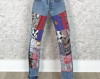 Levi's 501 Vintage Patchwork Jeans / Size 26 27