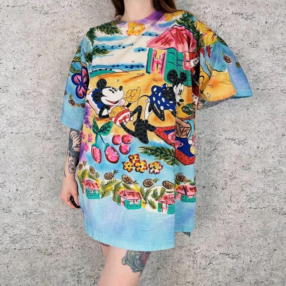 Disney by JouJou Vintage Mickey and Minnie Mouse T-Shirt Tee Shirt Dress