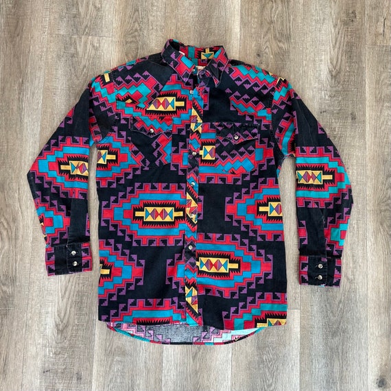 Chemise western vintage cowgirl sud ouest rodéo colorée femme ... - eBay