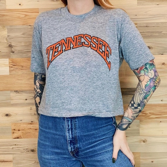 80's University of Tennessee Vintage Soft Crop Top Cropped Tee Shirt T-Shirt