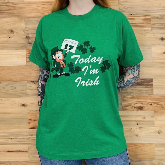 80's Vintage St. Patrick's Day Today I'm Irish Tee Shirt T-Shirt