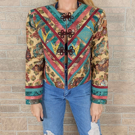Vintage Upcycled Quilt Patchwork Jacket