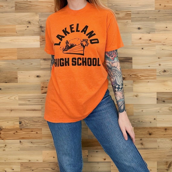Soft Vintage 80's Thin Lakeland High School Tee Shirt T-Shirt