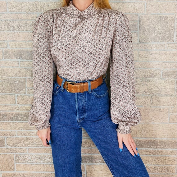 60's Mod Peter Pan Collar Lightweight Blouse