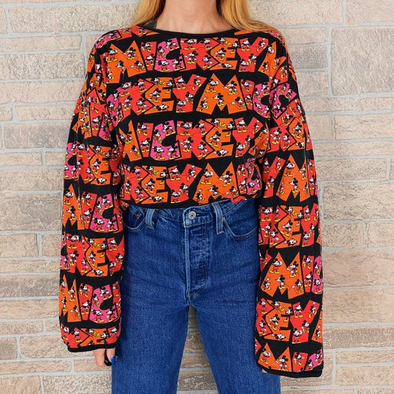 80's Mickey & Co Reversible Pullover Sweater