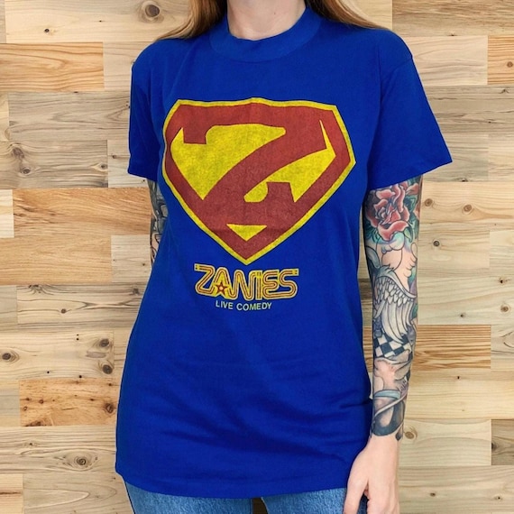 Zanies Live Comedy Club Vintage 80's Retro Graphic Tee Shirt T-Shirt