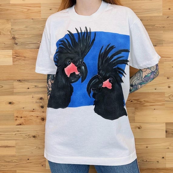 90's Vintage Cockatoo Birds Tee Shirt T-Shirt