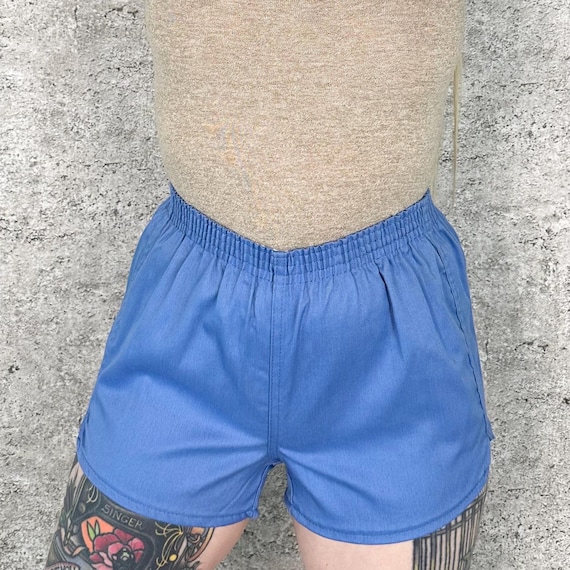 70's Vintage Retro Periwinkle Running Jogger Shorts