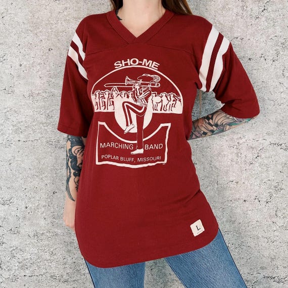 70's Vintage Jersey-Style Marching Band Tee Shirt T-Shirt