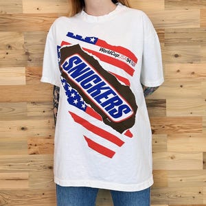World Cup USA Soccer Vintage 1994 Snickers Tee Shirt T-Shirt