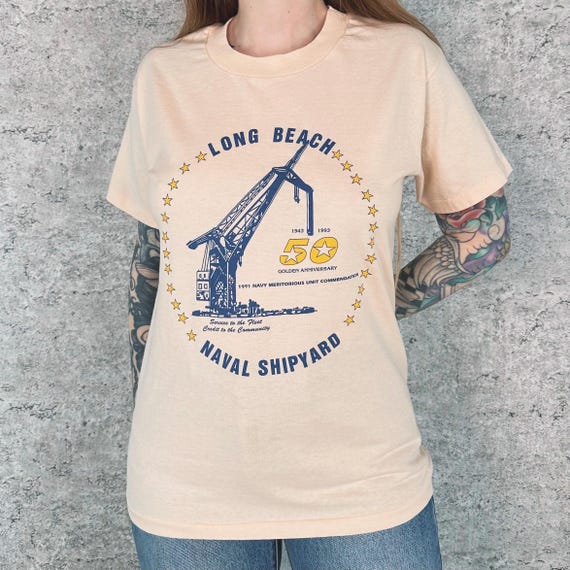 Long Beach Naval Shipyard Vintage Tee Shirt T-Shirt