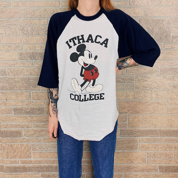 70's Mickey Ithaca College Raglan Tee T-Shirt