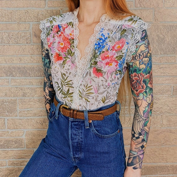 Delicate 1960's Sheer Lace Blouse