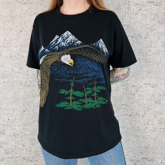 80's Vintage Eagle Mountains Nature Tee Shirt T-Shirt