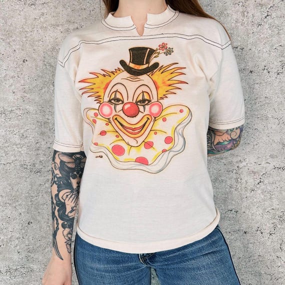 Vintage Clown Retro Graphic Tee Shirt T-Shirt