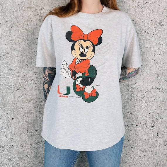 Miami Hurricanes Vintage Disney Minnie Mouse Tee Shirt T-Shirt