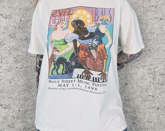 Camiseta vintage del Festival de Música de Beale Street con diseño de George Hunt