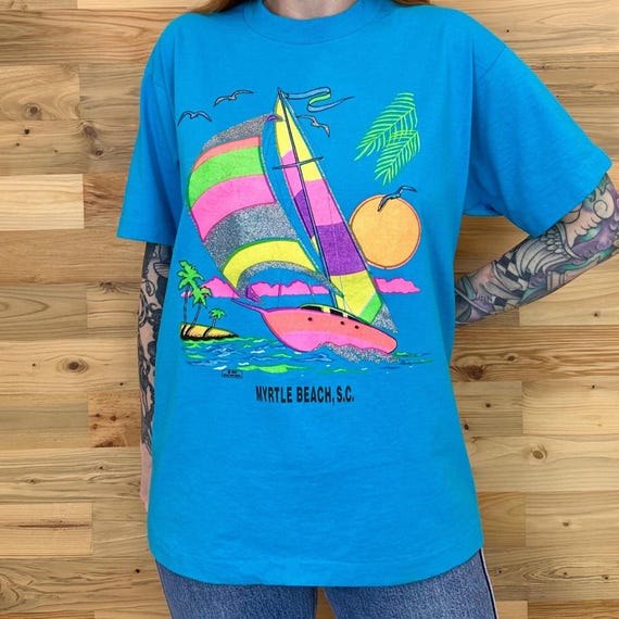 90's Vintage Myrtle Beach South Carolina Travel Souvenir Tee Shirt T-Shirt