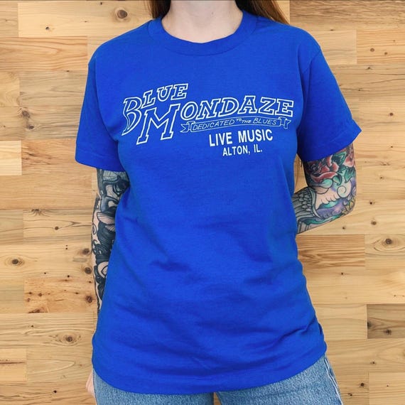 80's Vintage Blue Mondaze Live Music Alton Illinois Tee Shirt T-Shirt