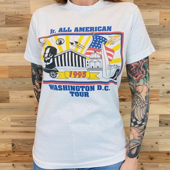 90's Vintage Washington D.C. Tour Souvenir Travel 1995 Tee Shirt T-Shirt
