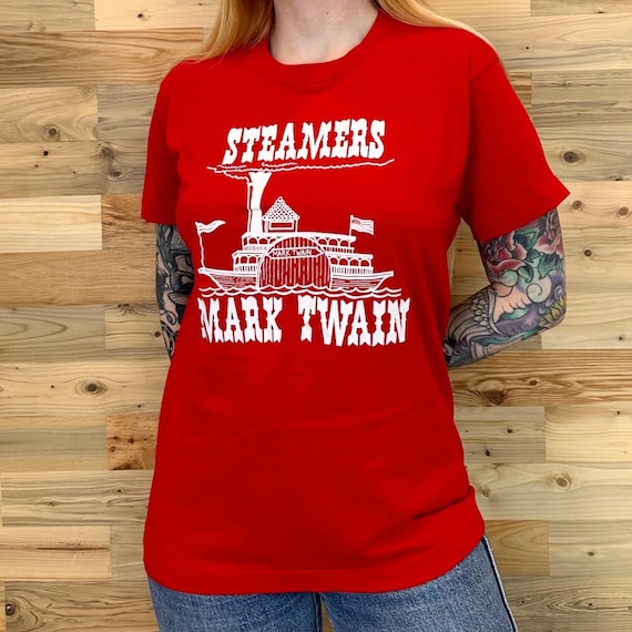 Vintage 80's Mark Twain Steamers Soft Retro Tee Shirt T-Shirt