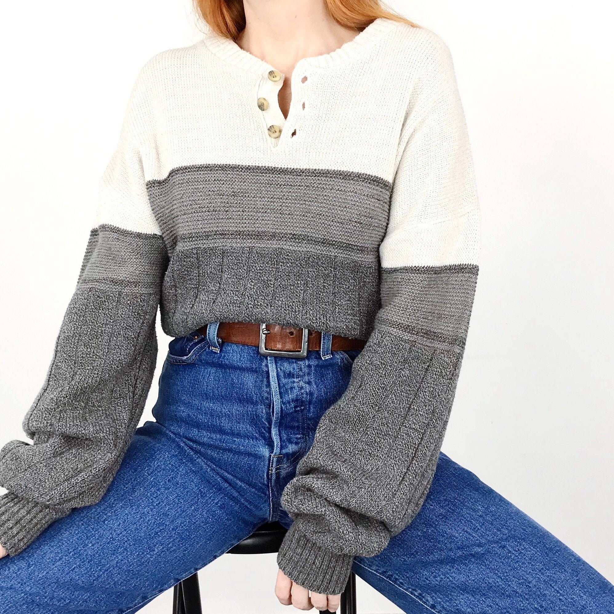 Cozy Knit Henley Fisherman Pullover Sweater