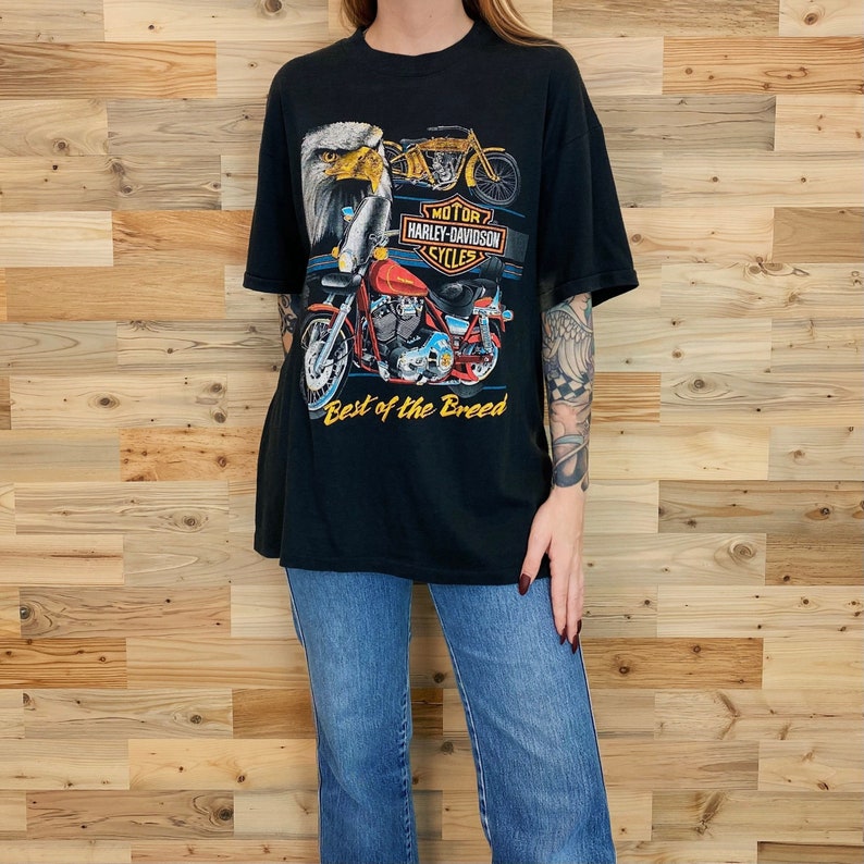 80's shops Harley Davidson Worn Thin Vintage Biker Tee Shirt