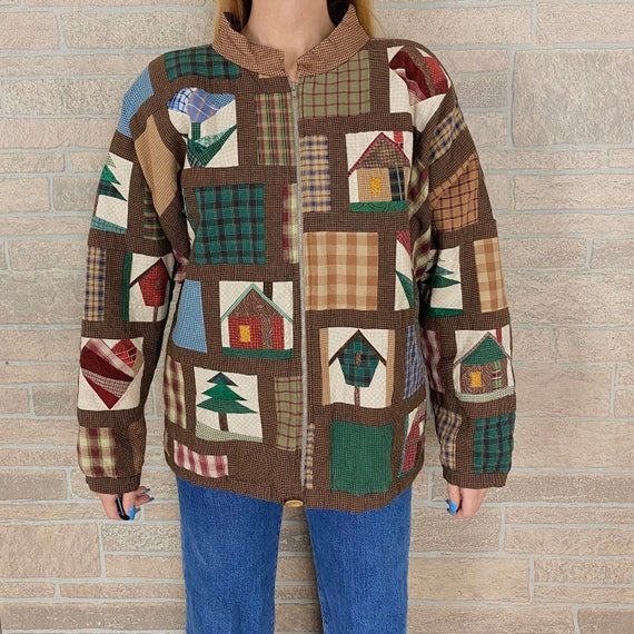 Vintage Handmade Quilted Patchwork Jacket