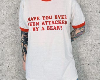 80's Bear's Inn Harwick Vintage Ringer Tee Shirt T-Shirt