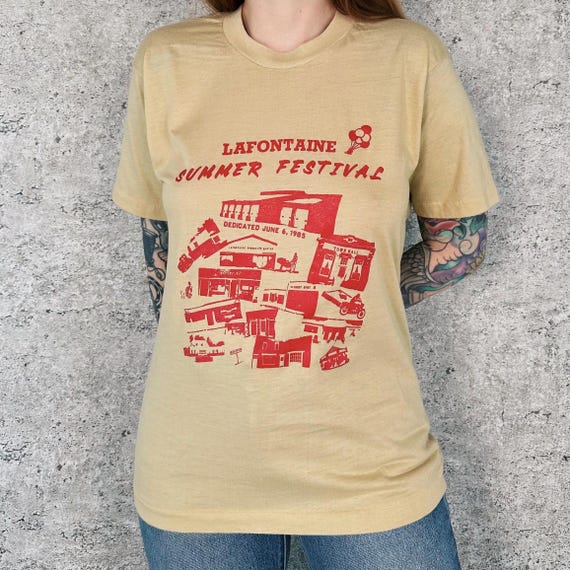 1985 Vintage LaFontaine Indiana Summer Festival Soft 80's Tee Shirt T-Shirt