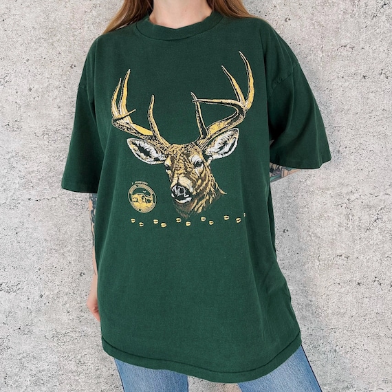 Vintage Buck Animal Nature Conservation Tee Shirt T-Shirt
