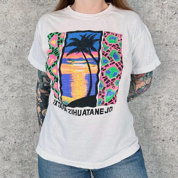 80's Vintage Mexico Ixtapa Zihuatanejo Travel Tee Shirt T-Shirt