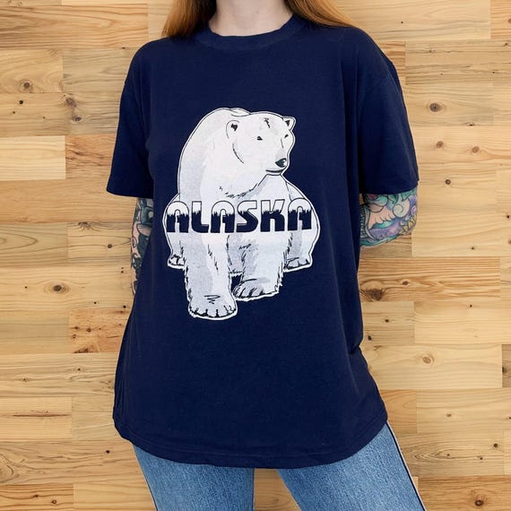 80's Vintage Alaska Polar Bear Travel Tee Shirt T-Shirt