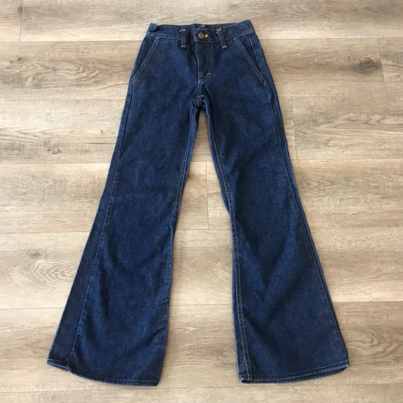 70's LEE Vintage Bell Bottom Jeans / Size 21 XXS - image 4