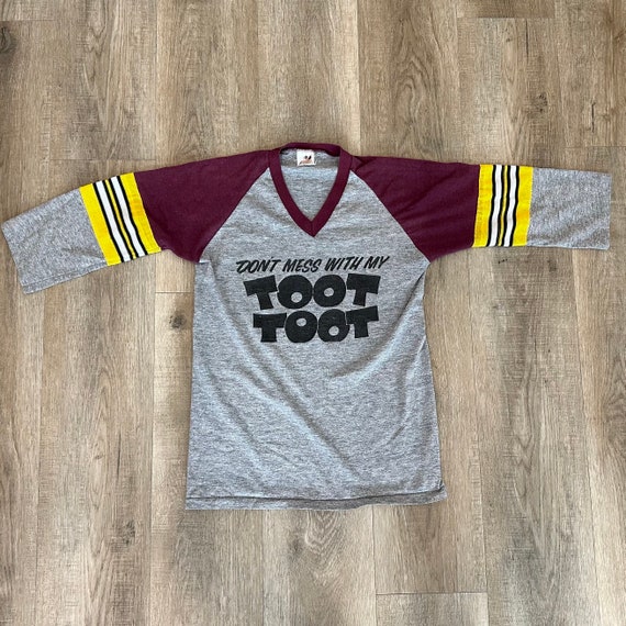 Vintage Don't Mess with My Toot Toot Raglan T Shi… - image 5
