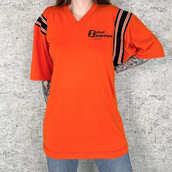 80's Vintage First Interstate Bank Jersey Tee Shirt T-Shirt