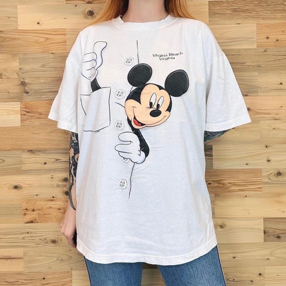 Disney Mickey Mouse 90's Vintage Virginia Beach Tee Shirt T-Shirt