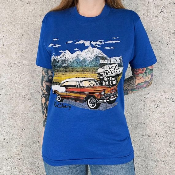 1988 Soft Thin Vintage 55 Chevy Car Show Promo Tee Shirt T-Shirt