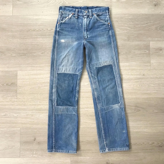 1950's Wrangler Blue Bell Vintage Patchwork Jeans / Size 23 24 XS