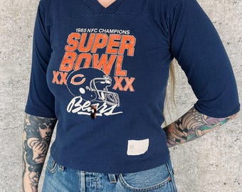 Vintage 1985 Chicago Bears Football Jersey Style Tee Shirt T-Shirt