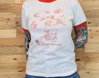 80er Vintage März der Dimes Sno-Ball Turnier Retro Ringer T Shirt T-Shirt