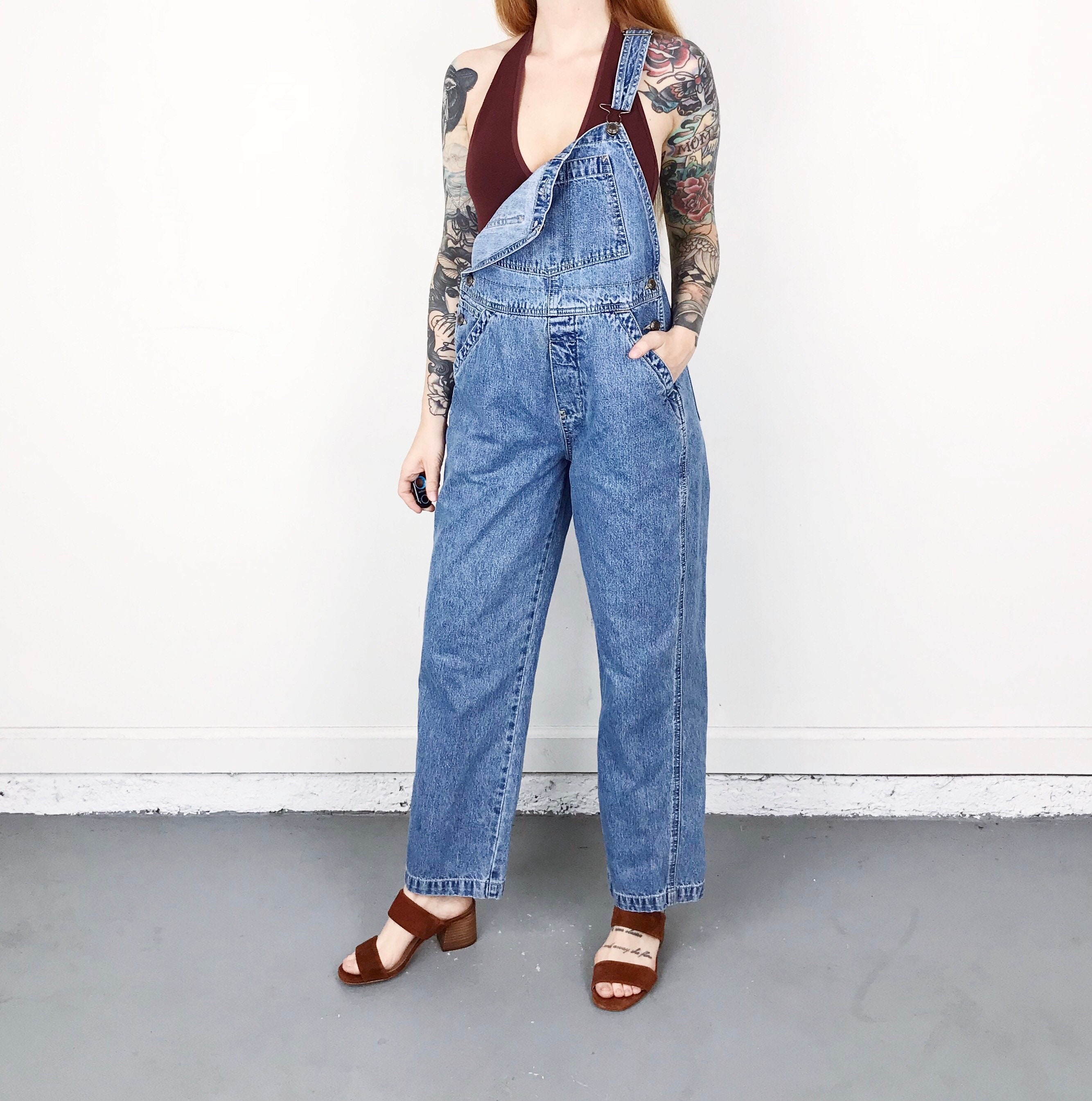 90's Denim Overalls / Size Small Petite