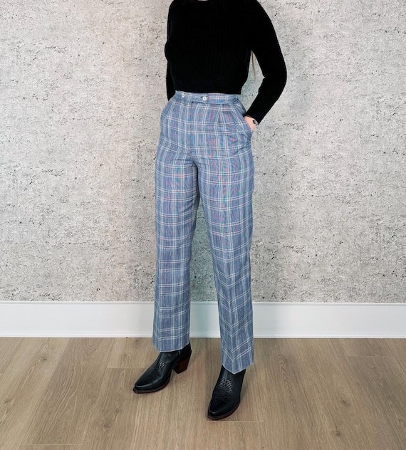 Pendleton Vintage Plaid Print Trouser Pants / Size 23 24 Petite XS