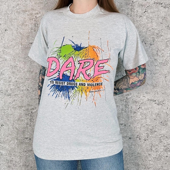 90's D.A.R.E. Vintage Resist Drugs and Violence Tee Shirt T-Shirt