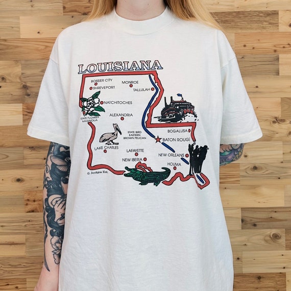 90's Vintage Louisiana Travel Souvenir Tee Shirt … - image 2