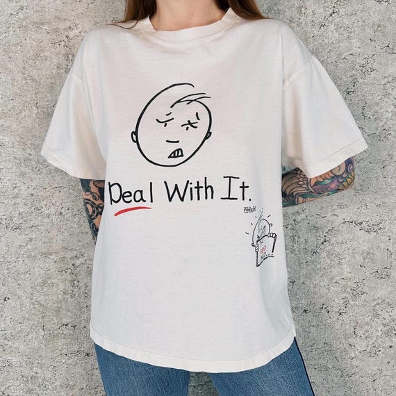 90's Grunge The Head Said Deal With It Attitude Freeze Tee Shirt T-Shirt