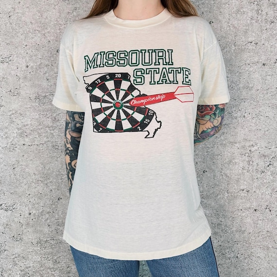 80's Soft Thin Vintage Missouri State Darts Championship Tee Shirt T-Shirt