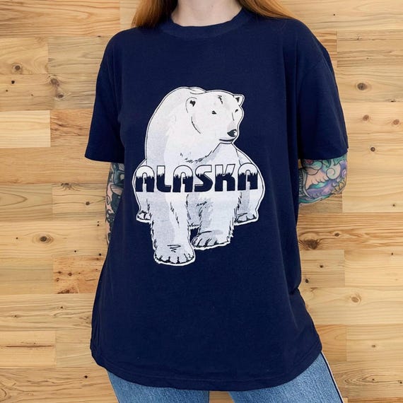 80's Vintage Alaska Polar Bear Travel Tee Shirt T-Shirt