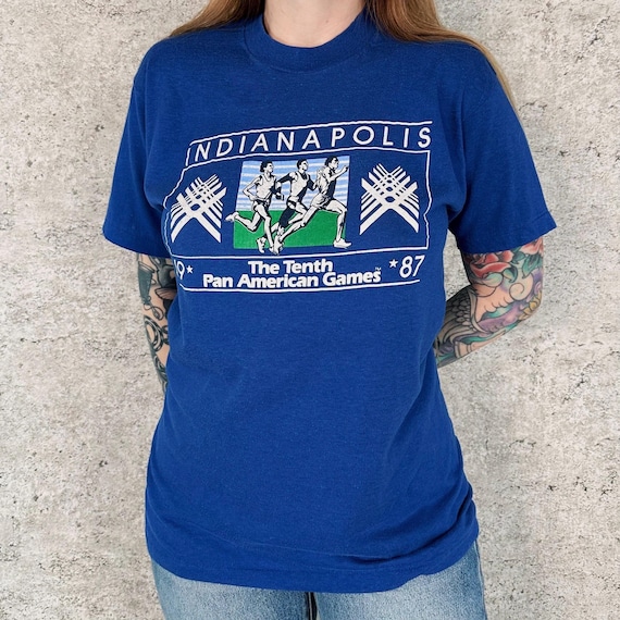 1987 Vintage Pan American Games Indianapolis Tee Shirt T-Shirt