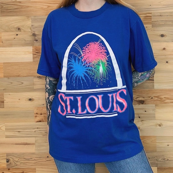 Vintage 80's St. Louis Missouri The Gateway Arch Travel Tee Shirt T-Shirt